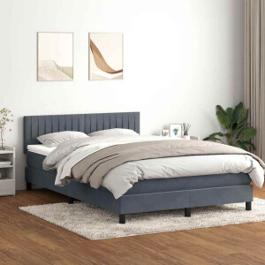 vidaXL Boxspring met matras en LED fluweel donkergrijs 160x210 cm