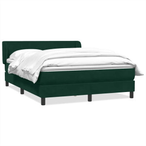 vidaXL Boxspring met matras fluweel donkergroen 160x220 cm