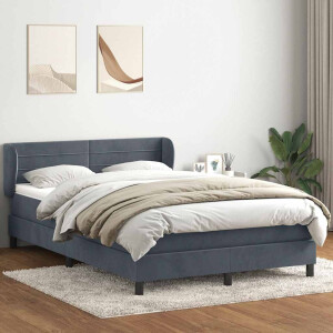 vidaXL Boxspring met matras fluweel donkergrijs 160x210 cm