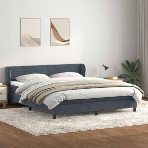 vidaXL Boxspring met matrassen fluweel donkergrijs 180x210 cm