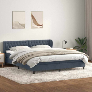 vidaXL Boxspring met matrassen fluweel donkergrijs 180x210 cm