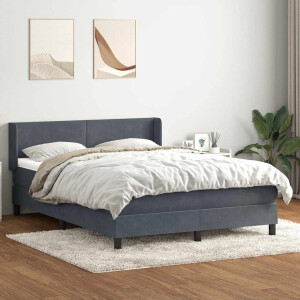 vidaXL Boxspring met matras fluweel donkergrijs 160x210 cm