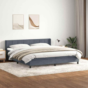 vidaXL Boxspring met matras fluweel donkergrijs 200x210 cm