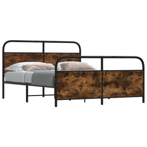 vidaXL Bedframe zonder matras metaal gerookt eikenkleurig 180x200 cm