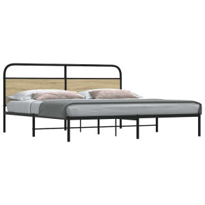 vidaXL Bedframe zonder matras metaal sonoma eikenkleurig 183x213 cm