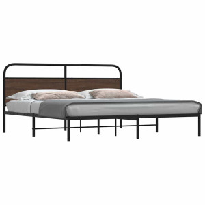 vidaXL Bedframe zonder matras metaal bruin eikenkleur 180x200 cm
