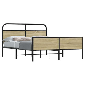 vidaXL Bedframe zonder matras metaal sonoma eikenkleurig 160x200 cm