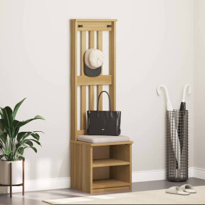 vidaXL Kapstok SANDNES 45x40x159,5 cm massief grenenhout