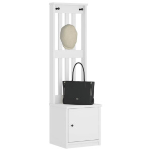 vidaXL Kapstok SANDNES wit 45x40x159,5 cm massief grenenhout