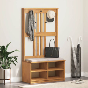 vidaXL Kapstok SANDNES 87x40x159,5 cm massief grenenhout