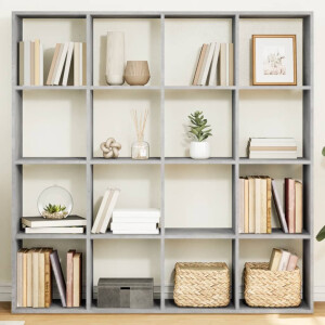 vidaXL Boekenkast 137,5x29x137,5 cm bewerkt hout betongrijs