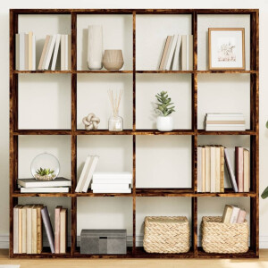 vidaXL Boekenkast 137,5x29x137,5 cm bewerkt hout gerookt eikenkleurig