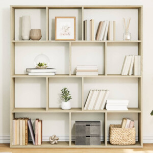 vidaXL Boekenkast 132x29x141,5 cm bewerkt hout sonoma eikenkleurig
