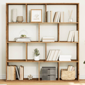 vidaXL Boekenkast 132x29x141,5 cm bewerkt hout artisanaal eikenkleur
