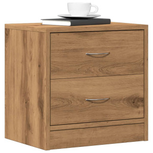 vidaXL Nachtkastje 40x30x40 cm bewerkt hout artisanaal eikenkleurig
