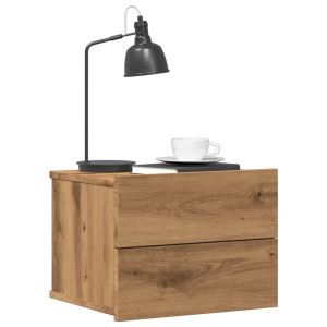 vidaXL Nachtkastjes 2 st wandgemonteerd 40x32x30 cm artisanaal eiken