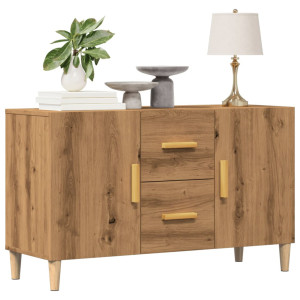 vidaXL Dressoir 100x36x60 cm bewerkt hout artisanaal eikenkleurig