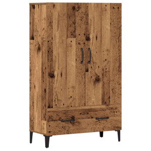 vidaXL Hoge kast 70x31x115 cm bewerkt hout oud houtkleurig