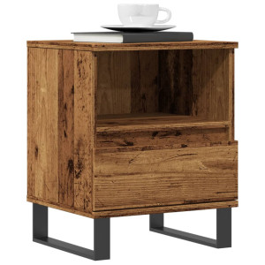 vidaXL Nachtkastje 40x35x50 cm bewerkt hout oud houtkleurig
