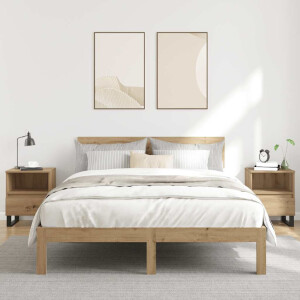 vidaXL Nachtkastjes 2 st 40x35x50cm bewerkt hout artisanaal eikenkleur