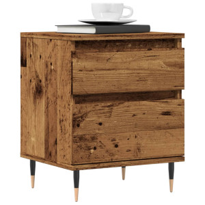 vidaXL Nachtkastje 40x35x50 cm bewerkt hout oud houtkleurig