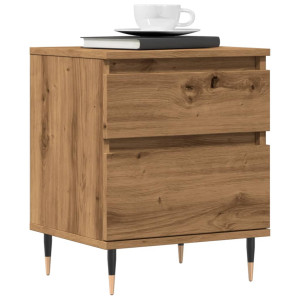 vidaXL Nachtkastje 40x35x50 cm bewerkt hout artisanaal eikenkleur