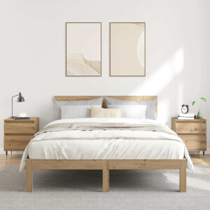 vidaXL Nachtkastjes 2 st 40x35x50cm bewerkt hout artisanaal eikenkleur