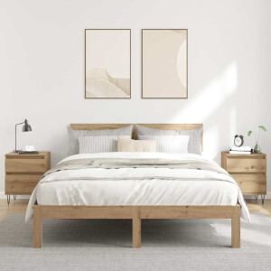 vidaXL Nachtkastjes 2 st 40x35x50cm bewerkt hout artisanaal eikenkleur