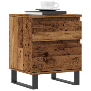 vidaXL Nachtkastjes 2 st 40x35x50 cm bewerkt hout oud houtkleurig