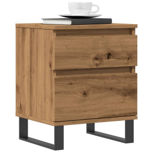 vidaXL Nachtkastje 40x35x50 cm bewerkt hout artisanaal eikenkleur