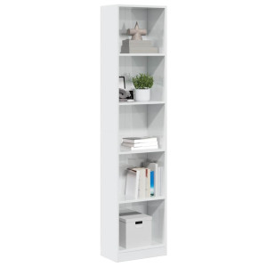 vidaXL Boekenkast 40x24x176 cm bewerkt hout hoogglans wit