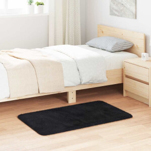 vidaXL Hoogpolig vloerkleed NAVARRA 60x100 cm polyester zwart