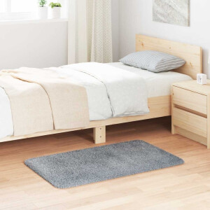 vidaXL Hoogpolig vloerkleed NAVARRA 60x100 cm polyester lichtgrijs