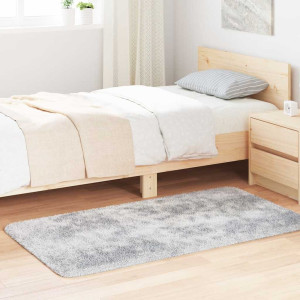 vidaXL Vloerkleed hoogpolig 80x150 cm polyester hoogpolig lichtgrijs