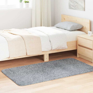 vidaXL Hoogpolig vloerkleed NAVARRA 80x150 cm polyester lichtgrijs