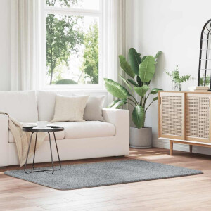 vidaXL Hoogpolig vloerkleed NAVARRA 120x170 cm polyester lichtgrijs