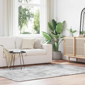 vidaXL Hoogpolig vloerkleed NAVARRA 160x230 cm polyester zilvergrijs