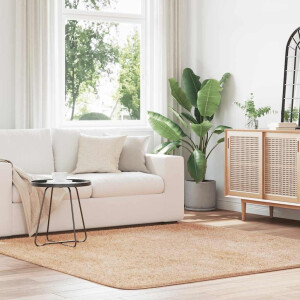 vidaXL Hoogpolig vloerkleed NAVARRA 200x200 cm polyester beige