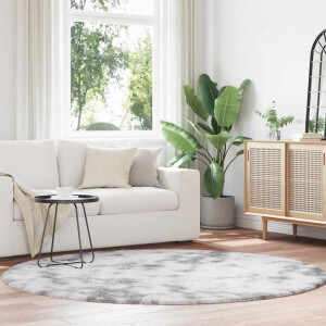 vidaXL Hoogpolig vloerkleed NAVARRA 200x200 cm polyester zilvergrijs