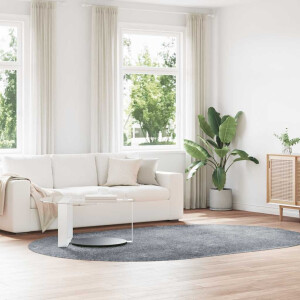 vidaXL Hoogpolig vloerkleed NAVARRA 300x200 cm polyester lichtgrijs