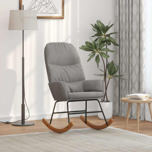 vidaXL Schommelstoel fluweel lichtgrijs