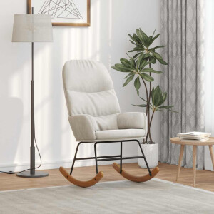 vidaXL Schommelstoel fluweel crèmewit
