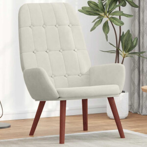 vidaXL Relaxstoel fluweel crèmewit