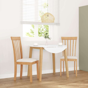 vidaXL Eetkamerstoelen met <a title="kussens vergelijken" href="https://furn.nl/kussens">kussens</a> 2 st massief hout naturel rubber