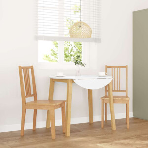 vidaXL Eetkamerstoelen 2 st massief hout naturel rubber