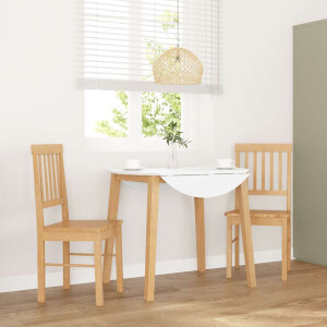 vidaXL Eetkamerstoelen met kussens 2 st massief hout rubber