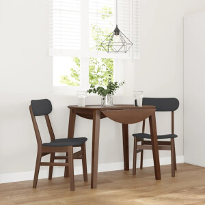 vidaXL Eetkamerstoelen met kussens 2 st massief hout rubber bruin