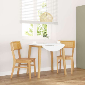 vidaXL Eetkamerstoelen 2 st massief hout rubber