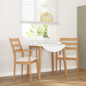 vidaXL Eetkamerstoelen met kussens 2 stuks massief hout rubber