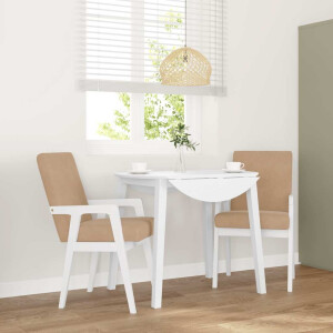 vidaXL Eetkamerstoelen met kussens 2 stuks wit massief hout rubber